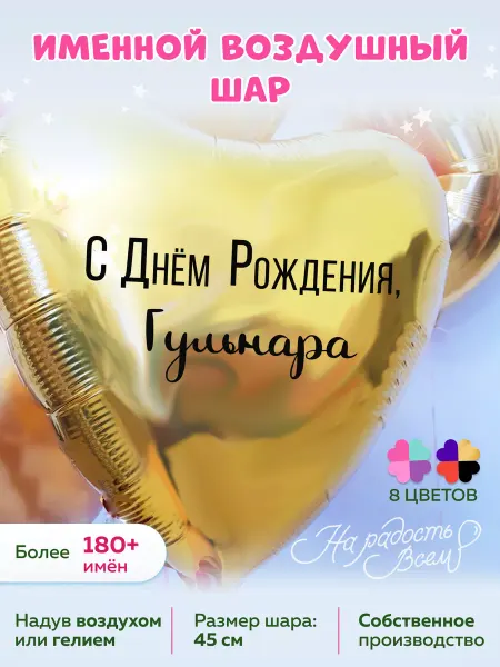 На радость всем Воздушный шарик именной Гульнара