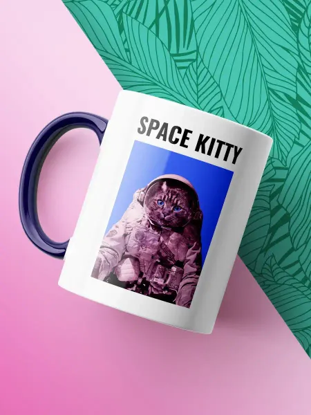 Каждому Своё Animals Кружка Космический кот Кот в скафандре Кофейная посуда