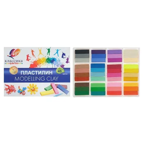 Пластилин 40 цветов 800 г "Классика"