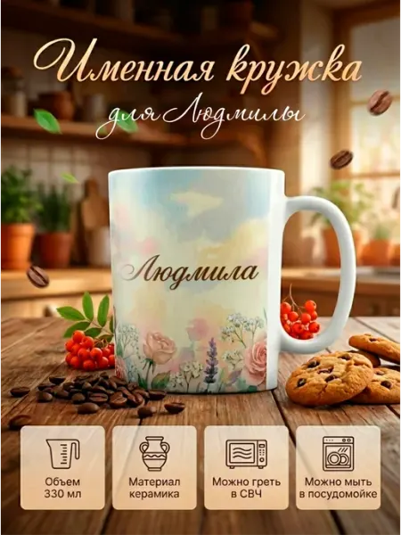 Тумакс Кружка подарок с именем Людмила