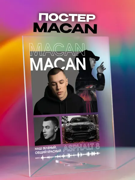 Giftdose Постер коллаж на стекле 14х20 MACAN