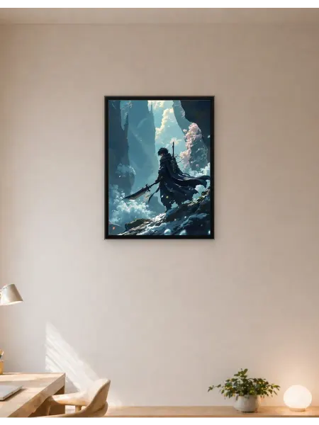 Postersbase Постер Анимэ воин в заснеженных горах 30x40