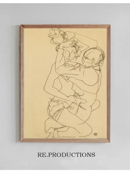 Re.productions Постер Paar Im Umarmung (Couple embracing) - Egon Schiele