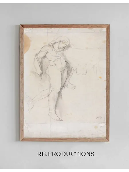 Re.productions Постер Standing Male Nude - George Romney