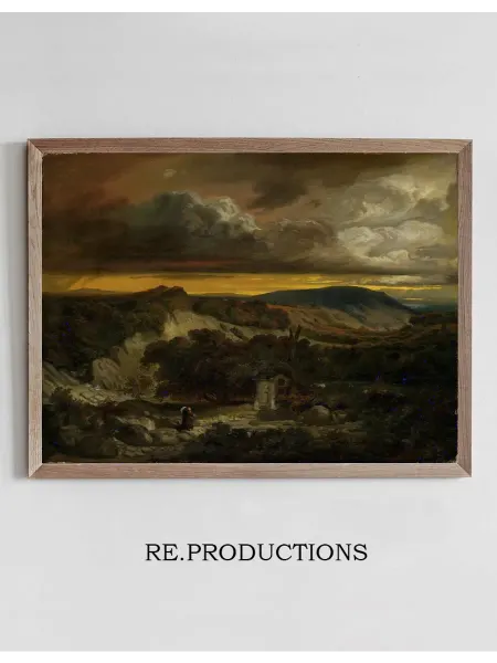 Re.productions Постер Abendliche Landschaft mit - Anselm Feuerbach