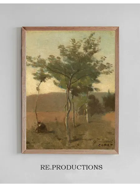Re.productions Постер Bouquet d‘arbres - Jean-Baptiste-Camille Corot