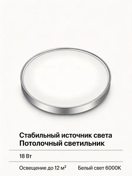 Светодиодный потолочный светильник 18Вт 6000K