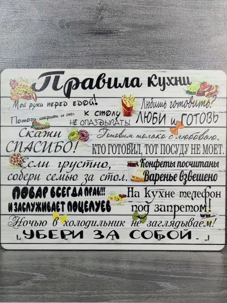 Telle Bizelle Ключница на стену "Правила кухни"