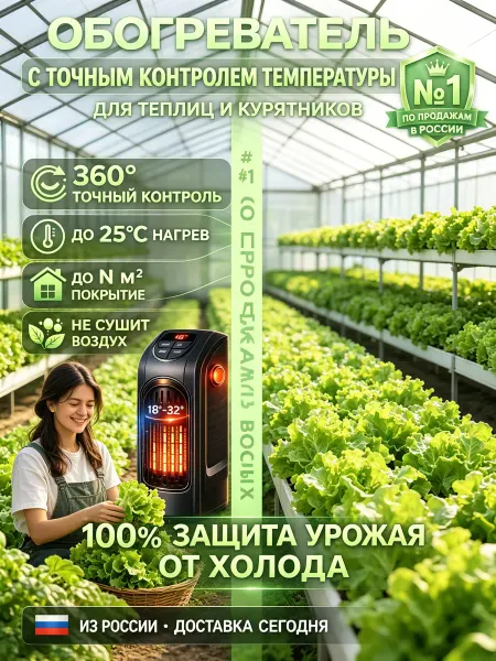 Обогреватель для теплицы и курятника 400 Вт