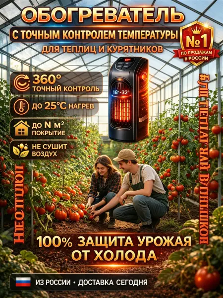 Экономичный обогреватель для теплицы 400 Вт