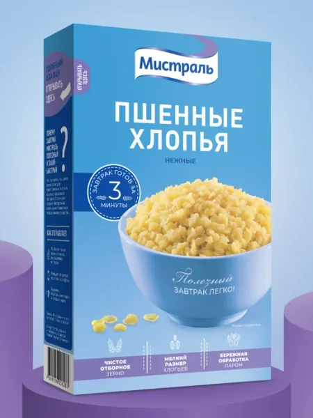 МИСТРАЛЬ Хлопья Пшенные Нежные 400 г