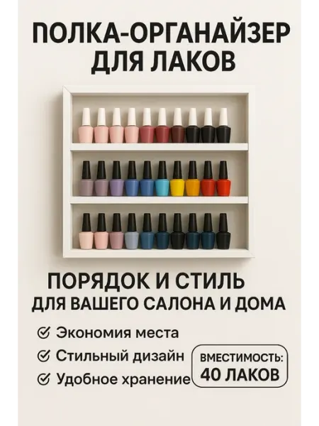 KUXNI_SI полка навесная настенная для гель лаков