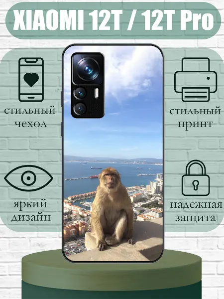 SLIMUSHOP Чехол на Xiaomi 12T с принтом обезьяна