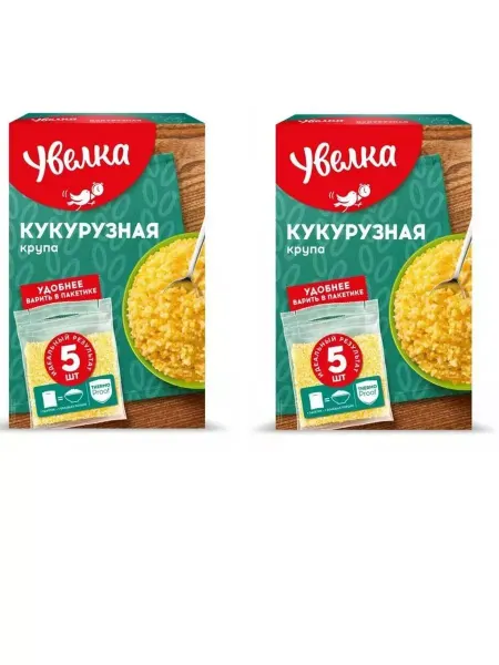 Увелка Крупа кукурузная, 5 пакетиков, 400 г, 2шт