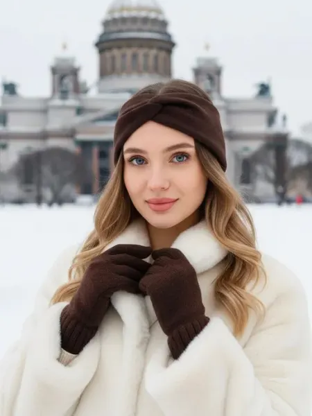 LaPuri Повязка осенняя на голову теплая для волос