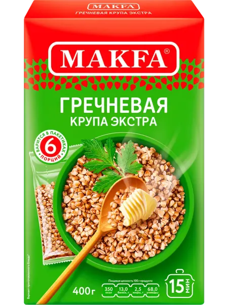 Крупа гречневая MAKFA Экстра в пакетиках, 6х66г, 400г
