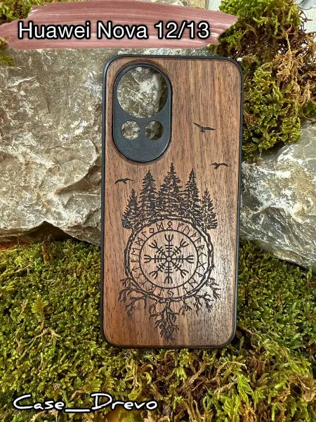 Case_Drevo Деревянный чехол на Huawei Nova 12 13