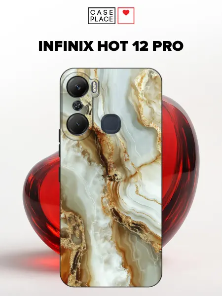 Infinix Матовый чехол на Hot 12 Pro мрамор
