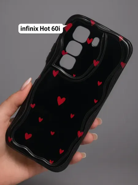 РИНОФОН Рельефный чехол с сердечками на Infinix Hot 60i