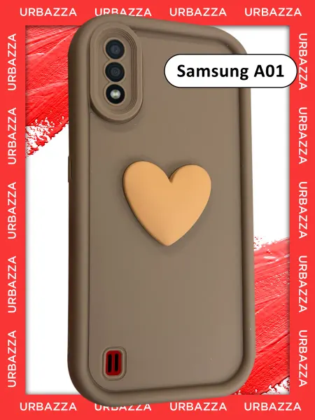 URBAZZA Чехол на Samsung Galaxy A01 с объёмным сердцем