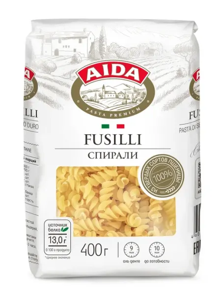 AIDA Макаронные изделия Fusilli Спирали 400г