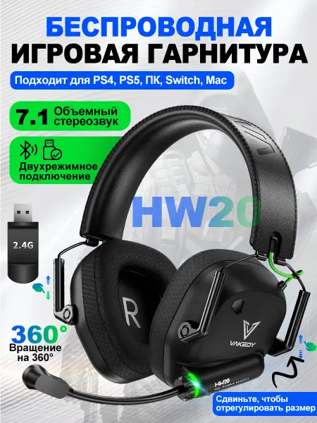 Xastomes Наушники, Наушники беспроводные большие с микрофоном-HW20