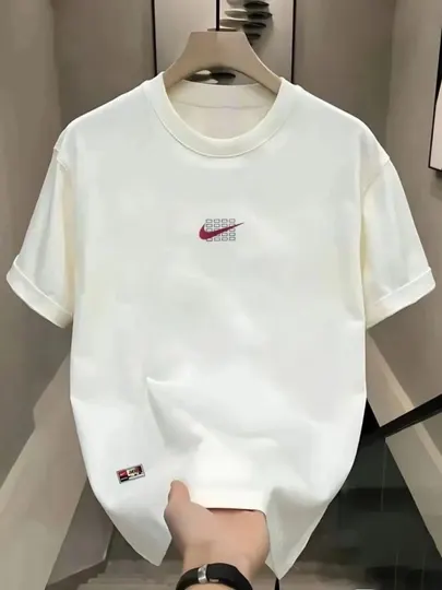 Мужская футболка Nike с короткими рукавами, 100% хлопок, нашивкой и графическим логотипом