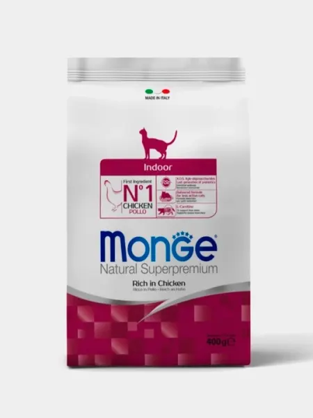Сухой корм Monge Cat Indoor c курицей, 400 г