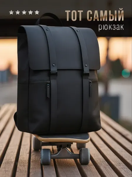 AdBK Рюкзак школьный городской для ноутбука и путешествий черный