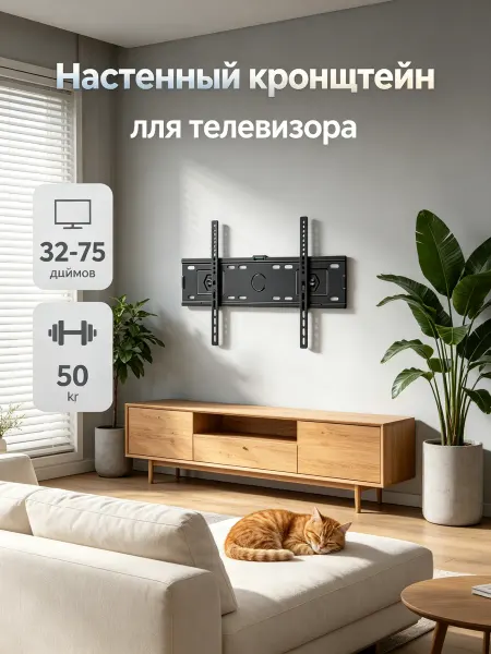 KRONI Кронштейн для телевизора 32-75" настенный прочный