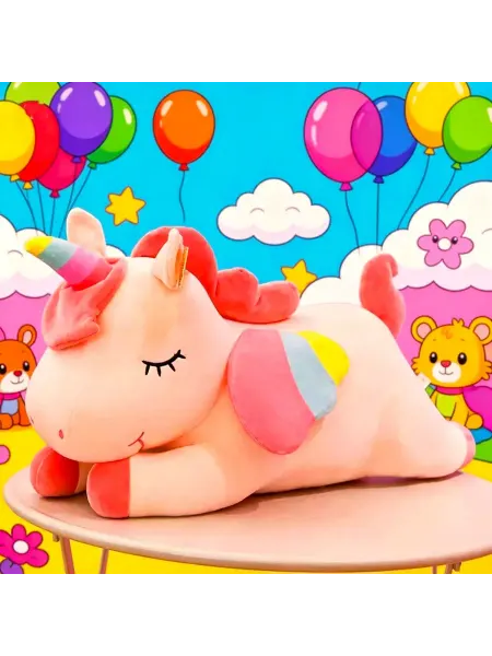 AIT Мягкая игрушка спящий Единорог 30 см розовый