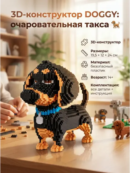 3D-конструктор DOGGY очаровательная ТАКСА