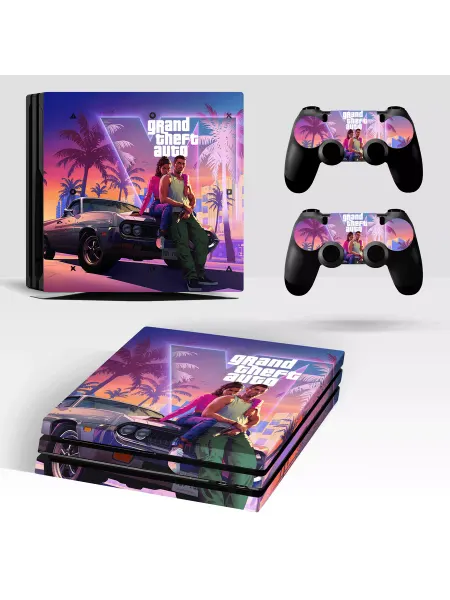 GTA VI Наклейка защитная для игровой приставки PlayStation 4 PRO