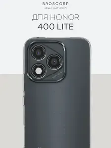 Тонкий силиконовый чехол на Honor 400 Lite (Хонор 400 Лайт) с защитой камер, прозрачный