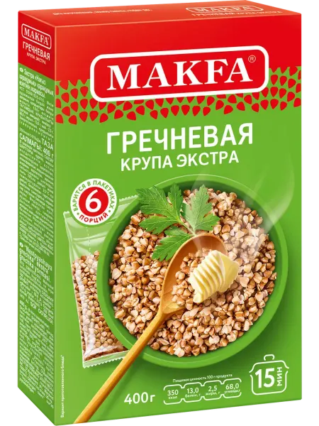 Крупа гречневая MAKFA Экстра в пакетиках, 400г