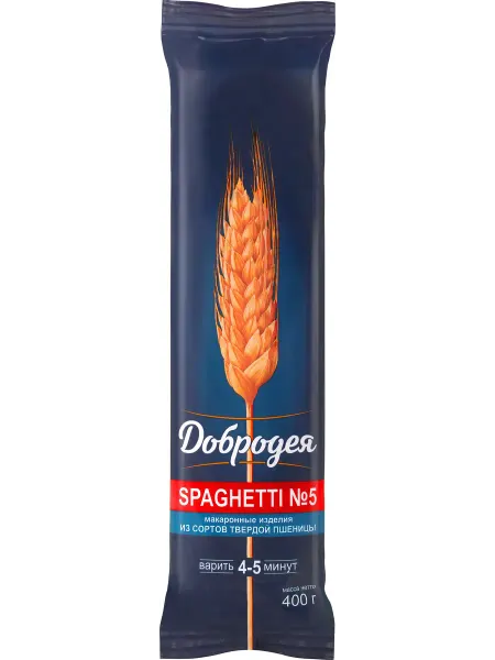 Макароны ДОБРОДЕЯ Spaghetti №5 группа А высший сорт, 400г