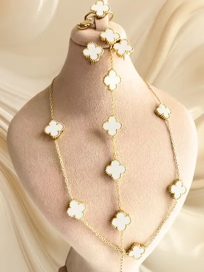 VAN CLEEF Набор бижутерий, кольцо, серьги, цепочка, браслет