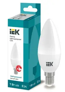 Iek Лампочка светодиодная E14 7Вт 4000К нейтральный свет (5 шт)