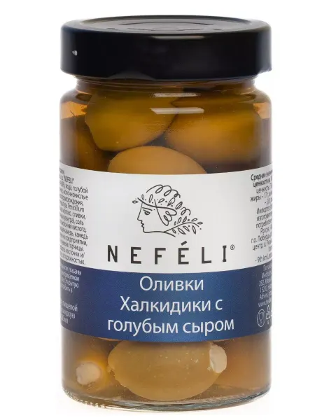 Nefeli Оливки Халкидики с голубым сыром 300 г