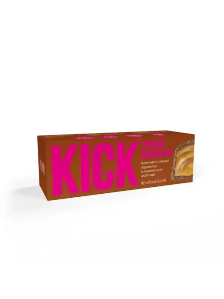 Food Revolution Батончик с соленой карамелью в карамельном шоколаде Кик, 45г