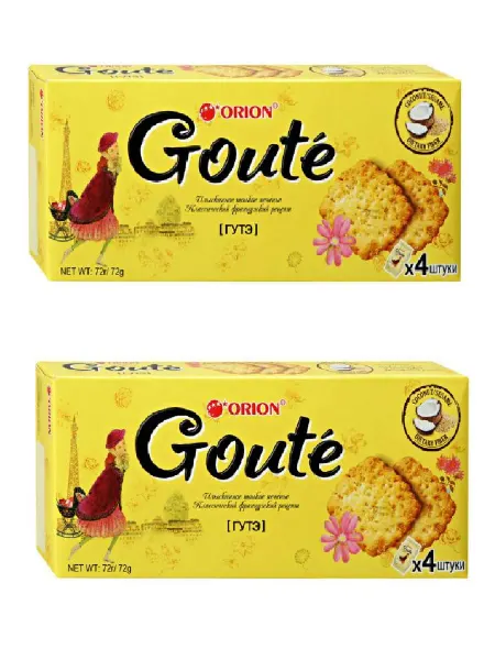 Orion Печенье французский крекер сладкий Goute, 72г, 2 шт