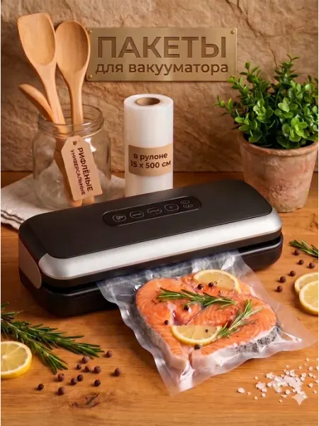 Сима-Ленд & UPAK LAND Пакеты для вакууматора рифлёные, рулон 15×500 см