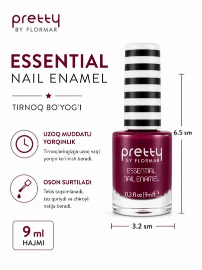 Лак для ногтей Flormar, стойкий яркий цвет