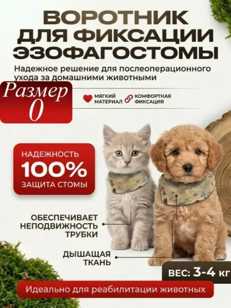 ZOOтекстиль Воротник бандаж для животных с эзофагостомой размер 0