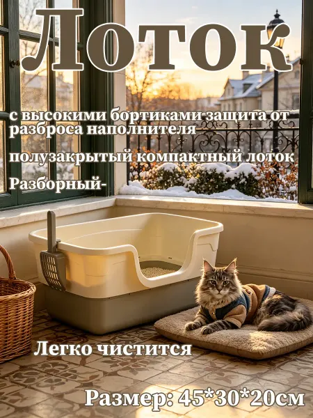 IKEA Полуоткрытый лоток-туалет, высокие бортики