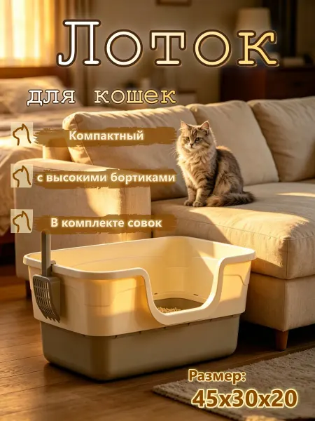 Компактный лоток для небольших кошек