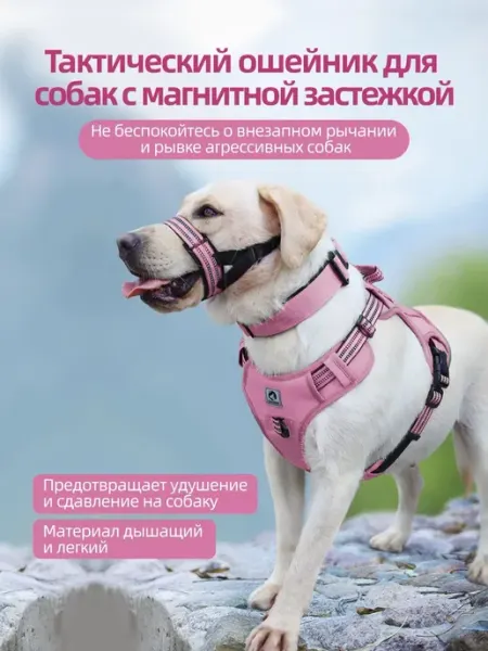 Тактическая шлейка для собак с усиленной ручкой