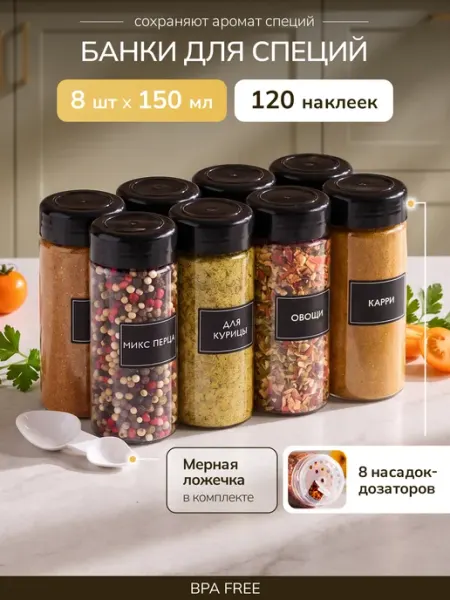 Палитра Уюта Баночки для специй с дозатором
