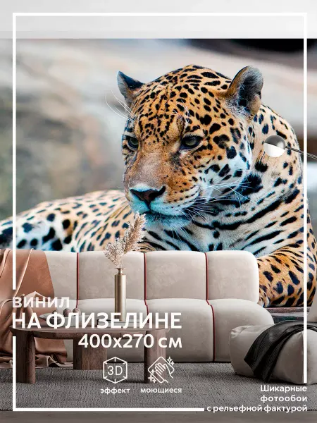 Обоюшкины Фотообои Леопард в детскую в спальню на кухню 400х270