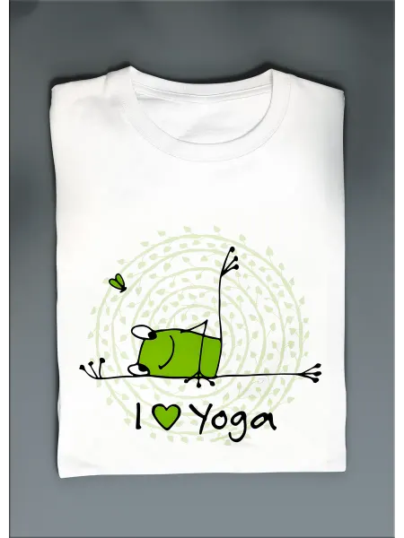 GreenGray S Футболка лягушка йога юмор